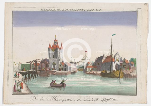 View of Zuidhavenpoort and Noordhavenpoort in Zierikzee, 1742-1801. Creator: Johann Balthasar Probst.