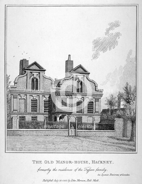 View of a manor house on Shacklewell Green, Hackney, London, 1800.                             Artist: John Thomas Smith