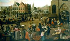 View of a market place c1570-1603. Artist: Hendrick van Steenwijck the Elder