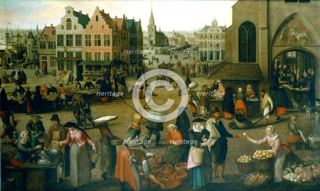 'View of a market place', c1570-1603. Artist: Hendrick van Steenwijck the Elder