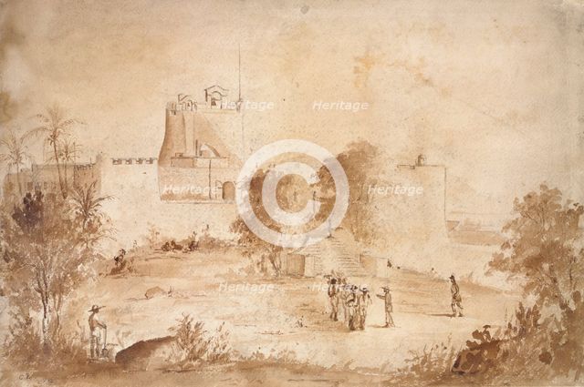 View of a military fortress, Christiansfort, Charlotte Amalie, St Thomas, West Indies, 1852. Artist: Camille Pissarro.
