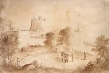 View of a military fortress, Christiansfort, Charlotte Amalie, St Thomas, West Indies, 1852. Artist: Camille Pissarro