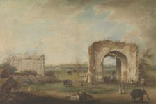 View of a Mosque and Gateway at Motijhil, ca. 1814-23. Creator: Attributed to Sita Ram