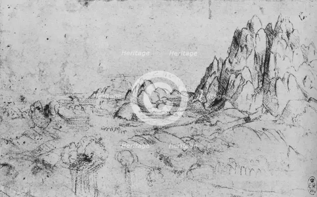 'View of a Mountain Range', c1480 (1945). Artist: Leonardo da Vinci.