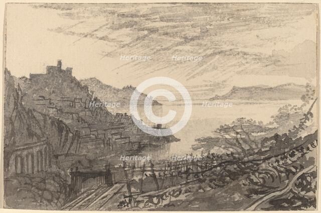 View of a Bay from a Hillside (Amalfi), 1884/1885. Creator: Edward Lear.