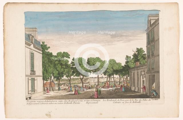 View of a boulevard in Paris, seen from Rue des Filles du Calvaire towards..., 1745-1775. Creator: Anon.