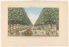 View of a boulevard in Paris seen from the Porte Saint-Antoine, 1759-c.1796. Creators: Louis-Joseph Mondhare, Anon