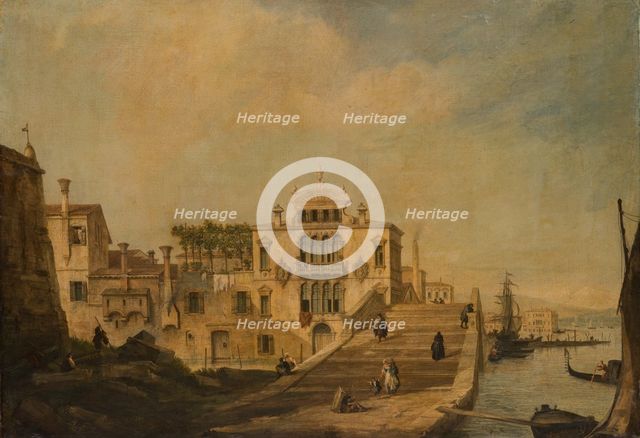 View of a Bridge in Venice, 1701-1768. Creator: Follower of Canaletto (Giovanni Antonio Canal).