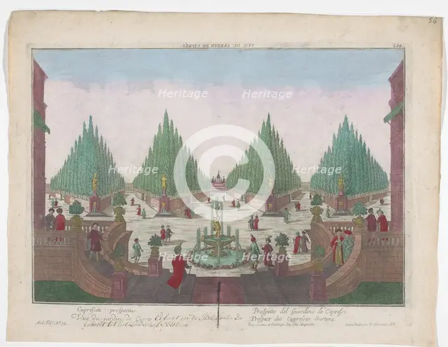 View of a cypress garden in Constantinople, 1742-1801. Creator: Anon.