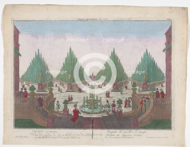 View of a cypress garden in Constantinople, 1742-1801. Creator: Anon.