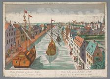 View of a canal in the vicinity of the Ketelpoort in Delft, 1742-1801. Creator: Anon
