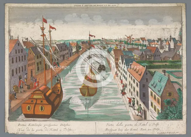View of a canal in the vicinity of the Ketelpoort in Delft, 1742-1801. Creator: Anon.