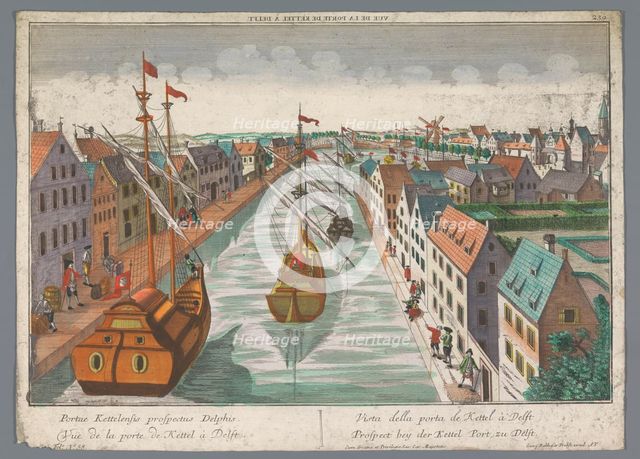 View of a canal in the vicinity of the Ketelpoort in Delft, 1742-1801. Creator: Anon.