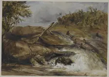 View of a cataract, Karamata, 1842-43. Creator: Edward Alfred Goodall