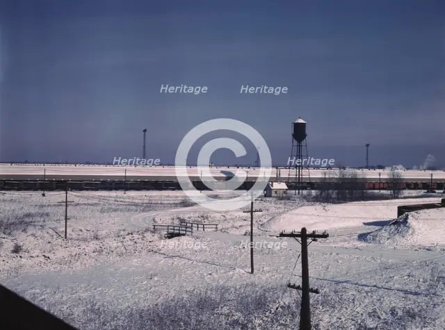 View of a Chicago and Northwestern railroad freight house, Chicago, Ill., 1942. Creator: Jack Delano.