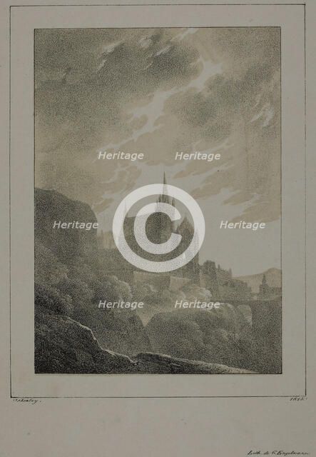 View of a Church, 1818. Creators: Jean-Baptiste Isabey, Godefroy Engelmann.