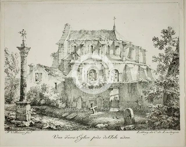 View of a Church Near l'Isle-Adam, 1819. Creator: Louis Jules Federe Villeneuve.