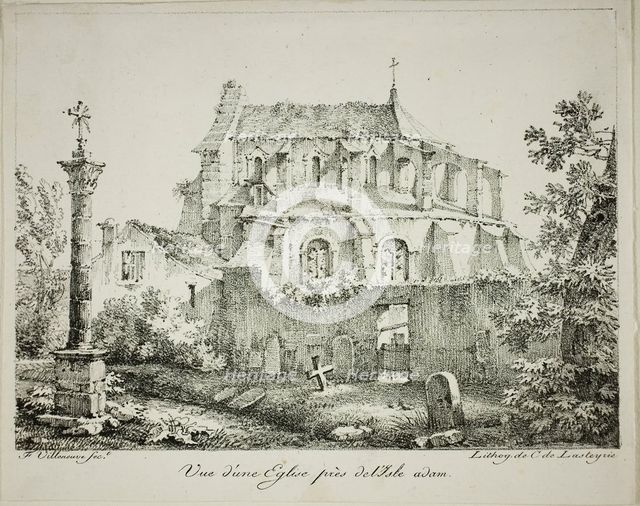 View of a Church Near l'Isle-Adam, 1819. Creator: Louis Jules Federe Villeneuve.