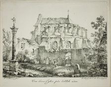 View of a Church Near l'Isle-Adam, 1819. Creator: Louis Jules Federe Villeneuve