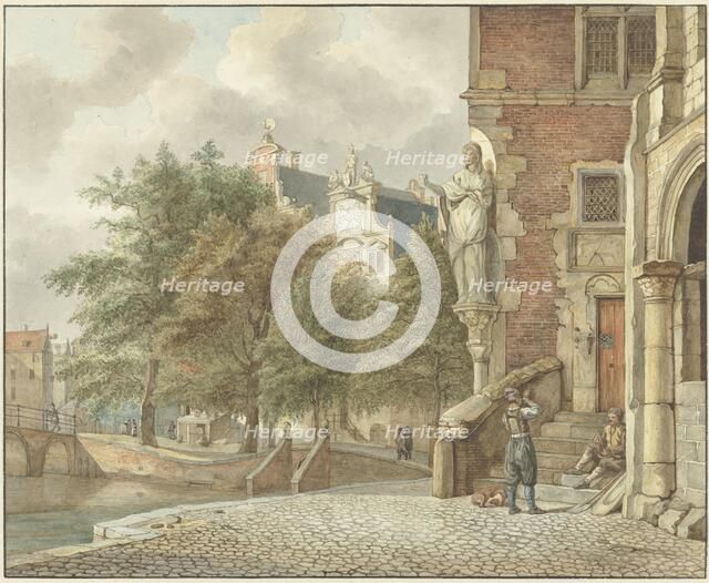 View of a city canal, 1801. Creator: Reinier Vinkeles.