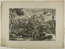View of a City (Christ with the Good Samaritan at the Well), 17th century. Creator: Sébastien Bourdon