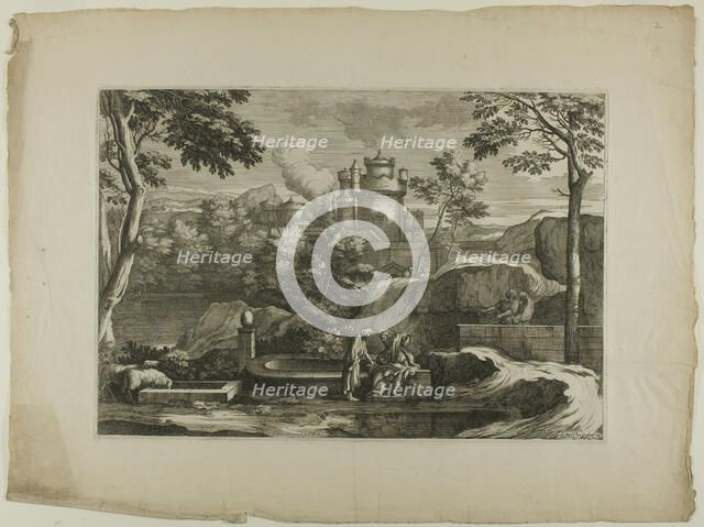 View of a City (Christ with the Good Samaritan at the Well), 17th century. Creator: Sébastien Bourdon.