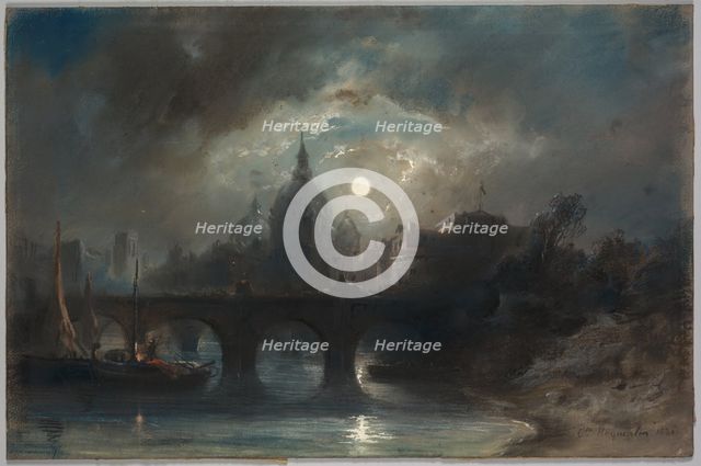 View of a City at Night, 1831. Creator: Camille Roqueplan (French, 1803-1855).