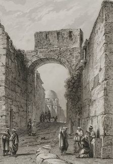 View of a city street, Jerusalem, 1840. Creator: Charles Nicolas Ransonnette