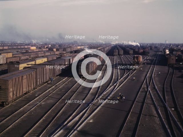 View of a classification yard at C & NW RR's Proviso yard, Chicago, Ill., 1942. Creator: Jack Delano.