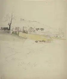 View of a Colliery at the Edge of a Town, 1840-49. Creator: Circle of John Ruskin