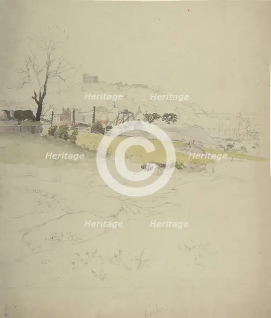 View of a Colliery at the Edge of a Town, 1840-49. Creator: Circle of John Ruskin.