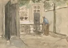 View of a courtyard from the artist's studio in Kazernestraat in The Hague, 1834-1903. Creator: Jan Hendrik Weissenbruch