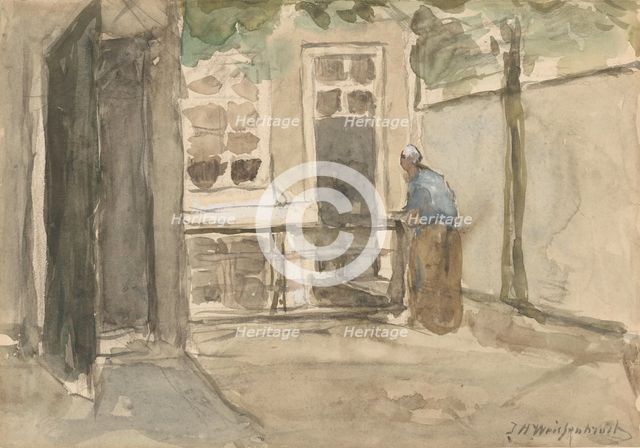 View of a courtyard from the artist's studio in Kazernestraat in The Hague, 1834-1903. Creator: Jan Hendrik Weissenbruch.