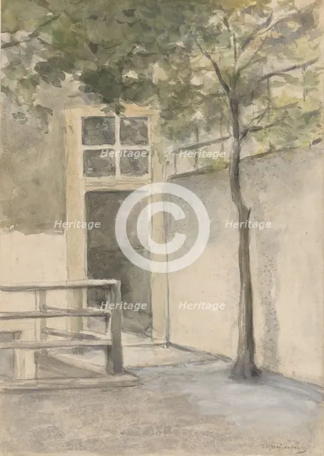 View of a courtyard from the artist's studio in Kazernestraat in The Hague, 1834-1903. Creator: Jan Hendrik Weissenbruch.
