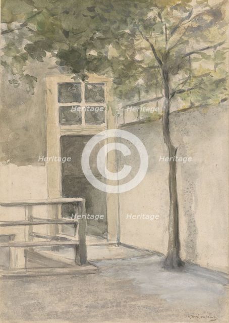 View of a courtyard from the artist's studio in Kazernestraat in The Hague, 1834-1903. Creator: Jan Hendrik Weissenbruch.