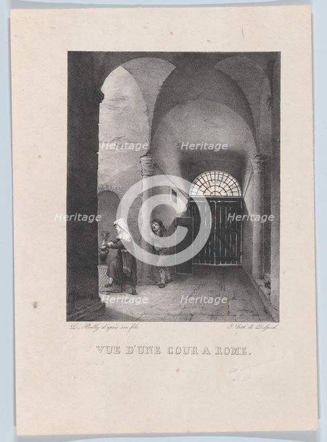 View of a Courtyard in Rome, 1826. Creator: Louis Leopold Boilly.