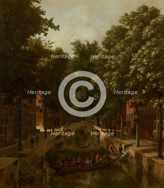 View of a Dutch Canal, possibly the Oude Gracht in Haarlem, 1666. Creator: Job Adriaensz Berckheyde.