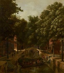 View of a Dutch Canal, possibly the Oude Gracht in Haarlem, 1666. Creator: Job Adriaensz Berckheyde