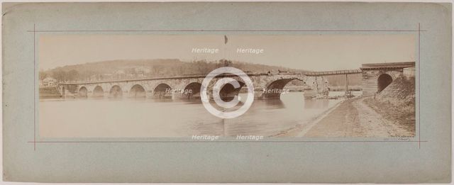 View of a destroyed bridge, 1870. Creator: Andre-Adolphe-Eugene Disderi.