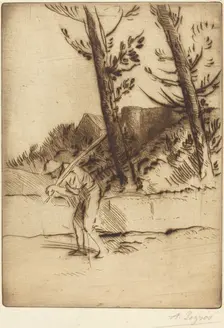 View of a Farm (La ferme des Bordes). Creator: Alphonse Legros