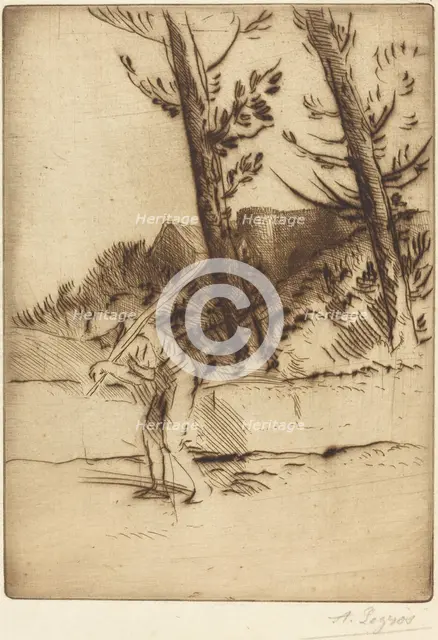View of a Farm (La ferme des Bordes). Creator: Alphonse Legros.
