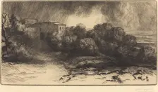 View of a Farm Seen in a Storm (La ferme de Brieux (Effet d'orage)). Creator: Alphonse Legros