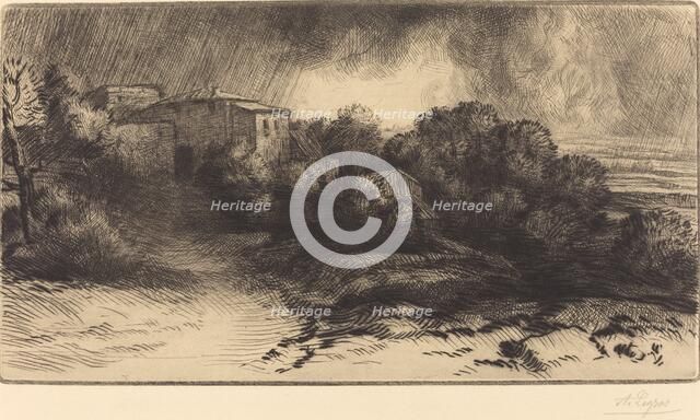 View of a Farm Seen in a Storm (La ferme de Brieux (Effet d'orage)). Creator: Alphonse Legros.