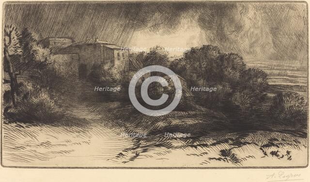 View of a Farm Seen in a Storm (La ferme de Brieux (Effet d'orage)). Creator: Alphonse Legros.