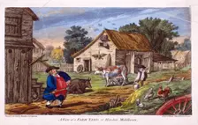 View of a farmyard in Hendon, in the London borough of Barnet, c1795. Artist: Anon