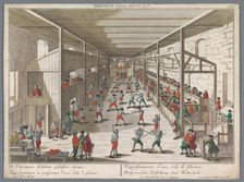 View of a fencing school, 1742-1801. Creator: Anon