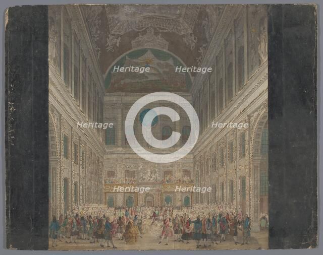 View of a festive ball in the interior of the town hall in Amsterdam, on June 6, 1768, (1768-1787). Creator: Anon.