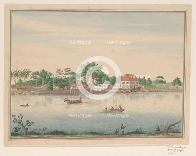 View of a ferry house at the 'Grote Pas' at Colombo, c.1750. Creator: Anon.