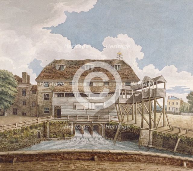 View of a flour mill at Isleworth, Middlesex, 1795. Artist: Anon