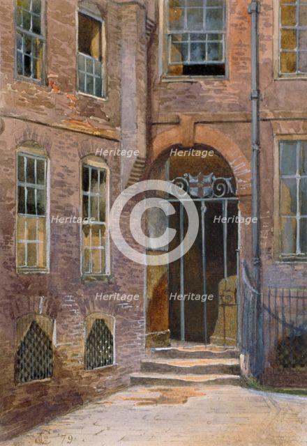 View of a gate in Elm Court, Inner Temple, London, 1879.                                        Artist: John Crowther